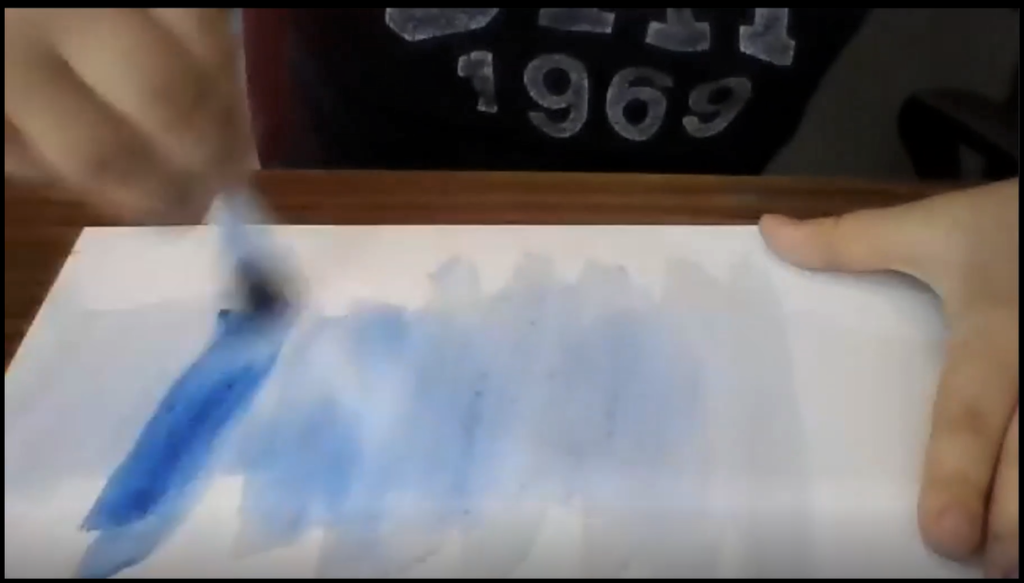 Making Christmas cards over Zoom at English Class