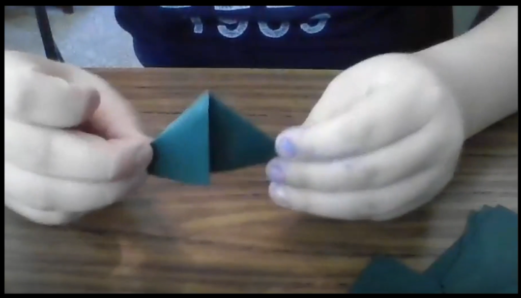 Making Christmas cards over Zoom at English Class 3